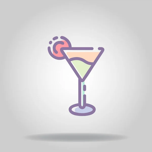 Logo Symbol Alcohol Icon Pastel Color Flat Styl — Stock Vector
