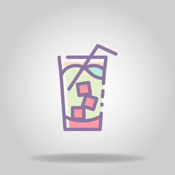 Logo Símbolo Del Icono Bebida Hielo Con Color Pastel Estilo — Vector de stock