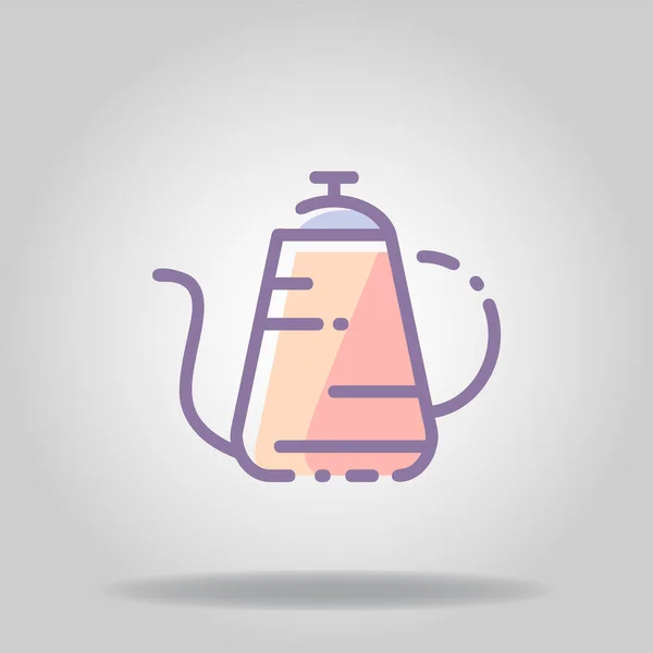 Pastel Rengi Düz Stil Içeren Çaydanlık Simgesi Logosu Sembolü — Stok Vektör