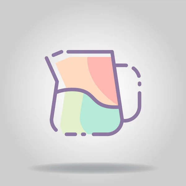 Pastel Rengi Veya Düz Stil Içeren Süt Köpüğü Simgesi Logosu — Stok Vektör