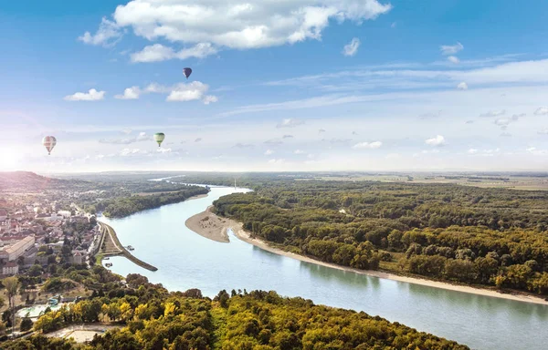 Θέα Από Αμβούργο Braunsberg Der Donau Κατά Μήκος Του Δούναβη — Φωτογραφία Αρχείου