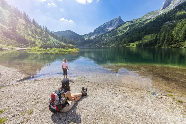 Steirersee 447M Mountain Lake Tauplitzalm Austria Surrounded Natural Forest — Stock Photo, Image