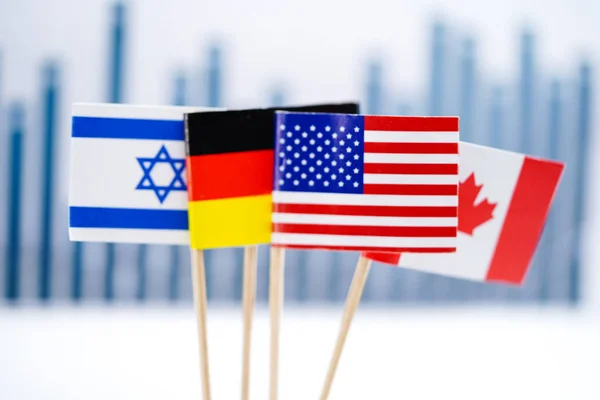 Stati Uniti America Usa Canada Germania Israele Bandiera Sfondo Grafico — Foto Stock