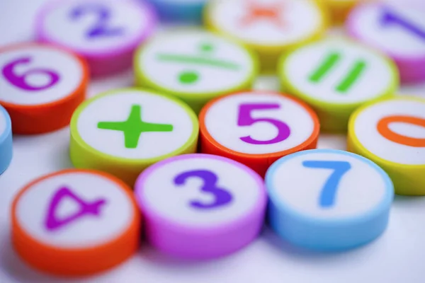 Math Number colorful on white background : Education study mathematics learning teach concept.