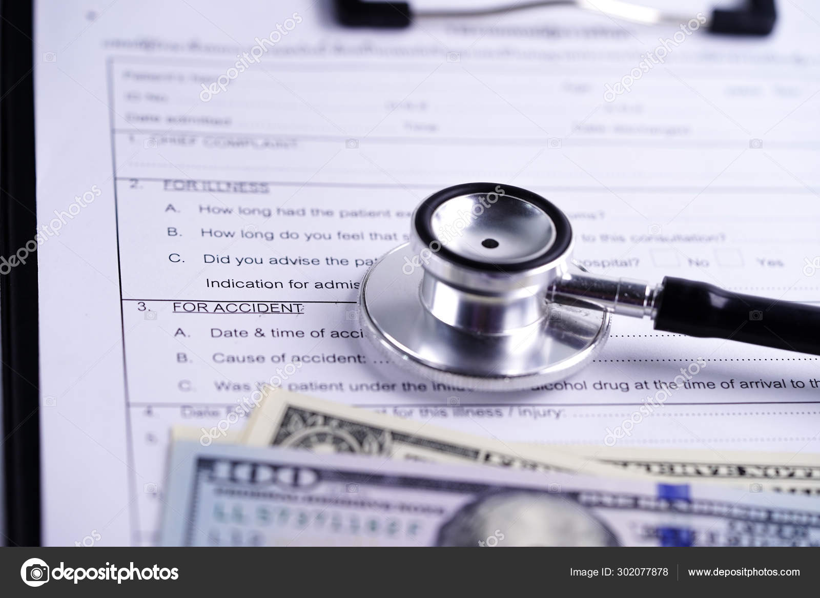 Accident Health Insurance Stethoscope Form Claim Dollar ... Claim Accident Insurance Health Form Dollar Stethoscope ...