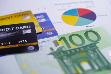 Grafik grafik arka plan Euro banknotile Kredi kartı : Finansal geliştirme, Muhasebe, İstatistik, Yatırım Analitik araştırma veri ekonomisi ofis İş şirketi bankacılık kavramı
