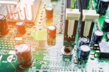 Bilgisayar devresi işlemci yongası anakart çekirdek işlemci elektronik cihaz : veri kavramı, donanım, teknisyen ve teknoloji