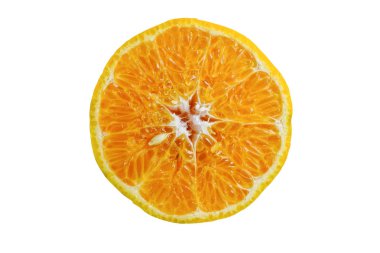 Beyaz arkaplanda kırpma yolu olan turuncu 