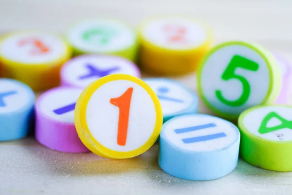 Math Number colorful on white background : Education study mathematics learning teach concept