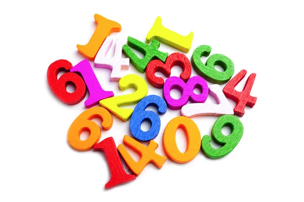 数学数字五颜六色的白色背景 教育学习数学学习教学概念 — 图库照片