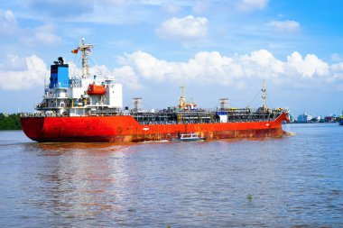 Asya'da Tayland nehri kargo gemisi, Lojistik, nakliye ve nakliye.