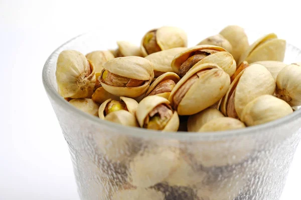 Nueces Pistacho Sobre Fondo Blanco Concepto Comida Saludable —  Fotos de Stock