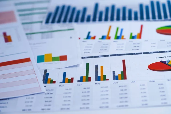 Grafikonok Táblázatkezelő Papír Pénzügyi Fejlesztés Bankszámla Statisztika Befektetési Analitikai Kutatás — Stock Fotó