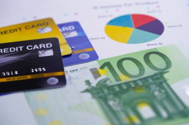 Grafik grafik arka plan Euro banknotile Kredi kartı : Finansal geliştirme, Muhasebe, İstatistik, Yatırım Analitik araştırma veri ekonomisi ofis İş şirketi bankacılık kavramı
