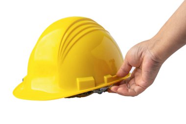 Sarı inşaat mühendisi kaskı..