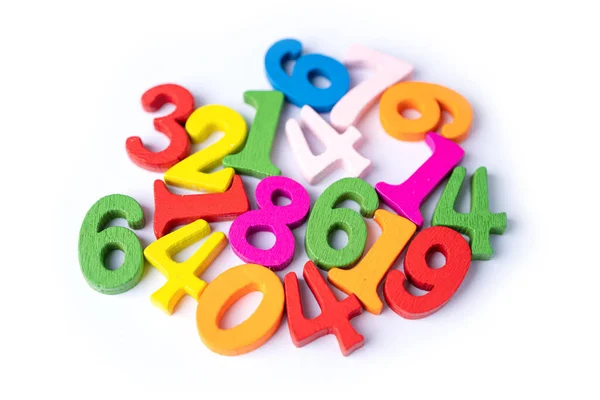 Matemáticas Número Colorido Fondo Blanco Estudio Educación Matemáticas Aprendizaje Enseñar — Foto de Stock