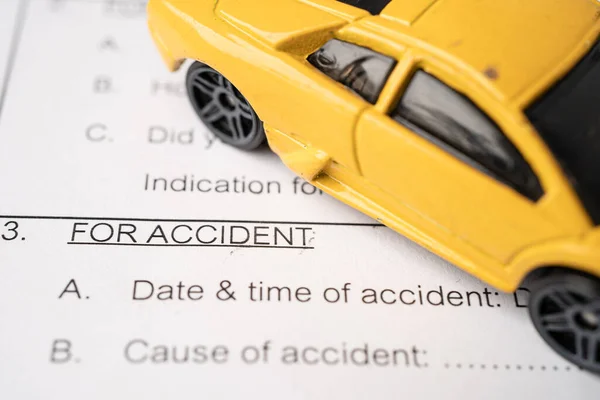 Formulaire Accident Sinistre Voiture Sur Assurance Prêt Voiture Concepts Assurance — Photo
