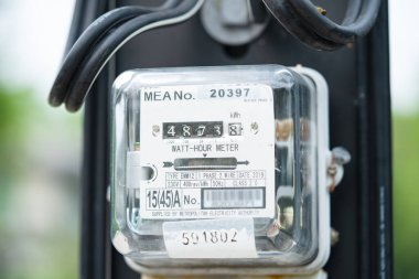 Ev ve ofisteki enerji maliyeti için elektrik ölçüm sayacı.