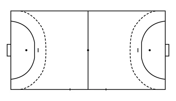 Campo Handebol Cort Eps10 Campo Vista Superior Vetor Ilustração Estilo —  Vetores de Stock