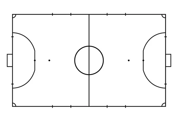 Quadra Futsal Campo Fundo Desportivo Estilo Arte Linha —  Vetores de Stock