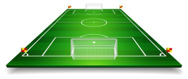 Perspektif vektör çizim futbol sahası, futbol sahası. Vektör Eps 10. Kopya için oda.