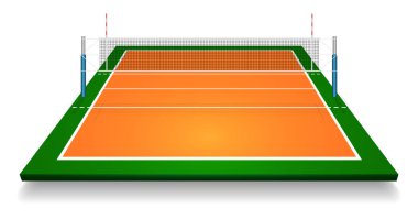 Perspektif vektör çizim vollyball alan mahkeme net. Vektör Eps 10. Kopya için oda.