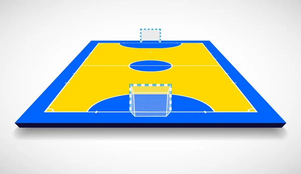 Futsal Hof Veld Perspectief Weergave Vectorillustratie — Stockvector