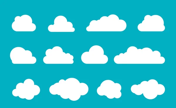 Хмари Силуети Векторний Набір Форм Хмар Збірка Різних Форм Контурів — стоковий вектор