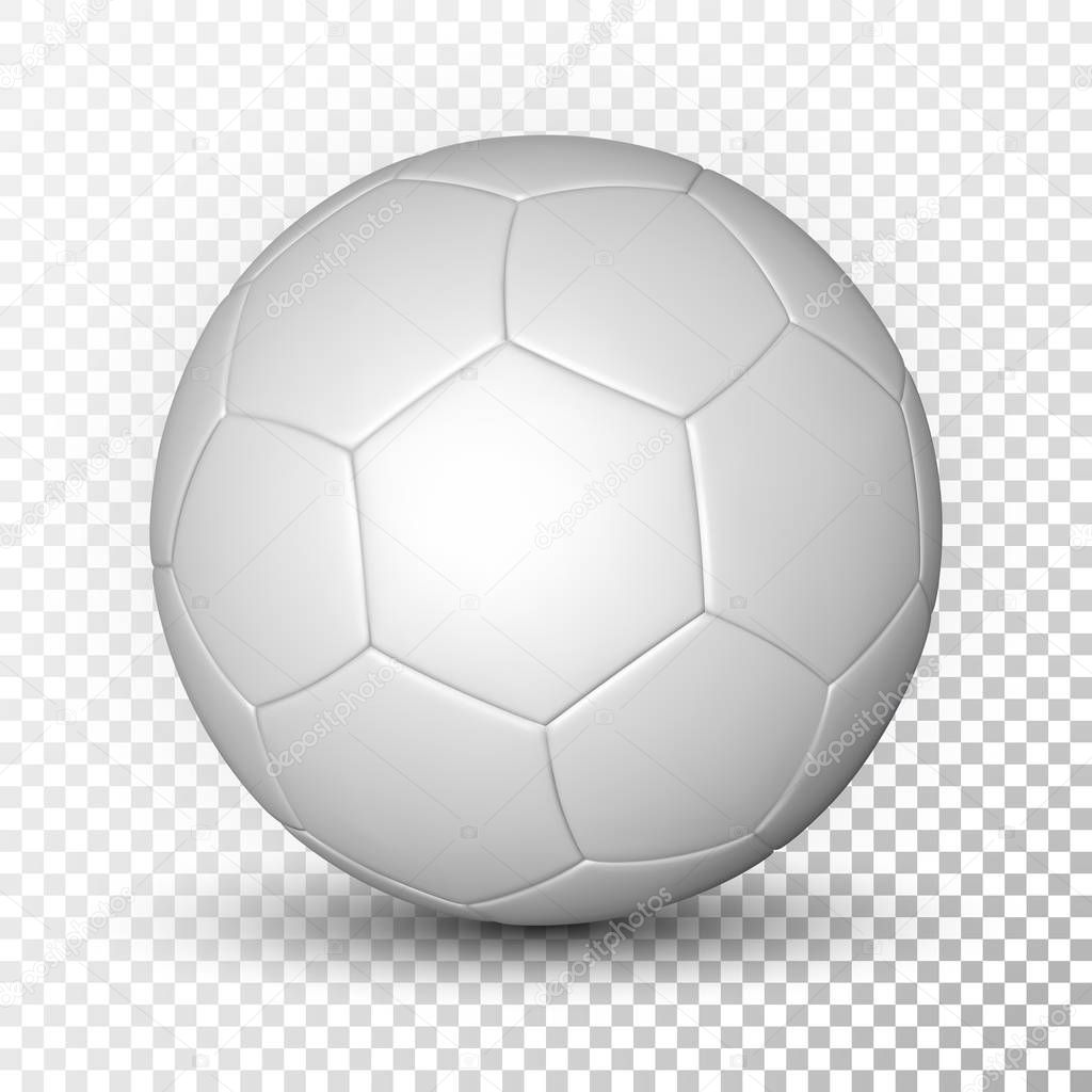 Football ball, soccer ball, mockup, on transparent background. Vector illustration.