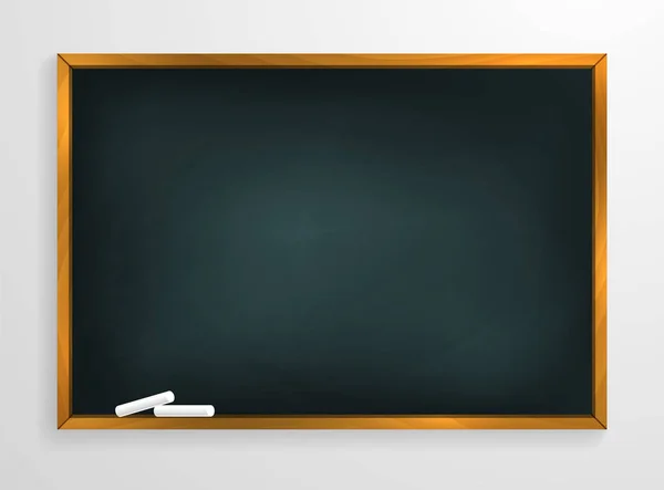 Schoolbord Achtergrond Houten Frame Wreef Uit Vuile Schoolbord Vector Illustratie — Stockvector