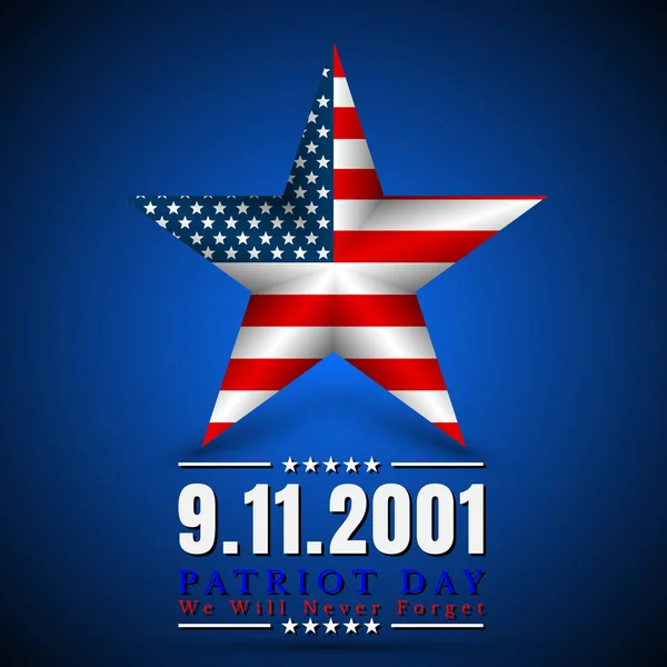 Πατριώτης Ημέρα Των Ηπα Αστέρι Στην Εθνική Σημαία Χρώματα Αμερικανική — Διανυσματικό Αρχείο