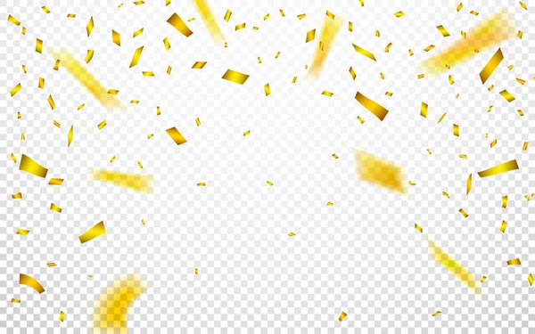 Celebration Background Template Gold Confetti Vector Illustration — Stock Vector