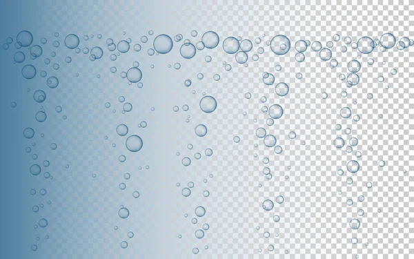 Burbujas Agua Vector Ilustración Burbujas Abstractas Fondo Azul Transparente Con — Archivo Imágenes Vectoriales