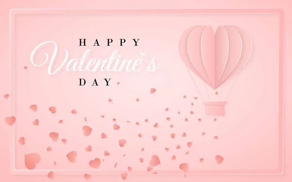 Bonne Saint Valentin Modèle Carte Invitation Rétro Avec Origami Papier — Image vectorielle