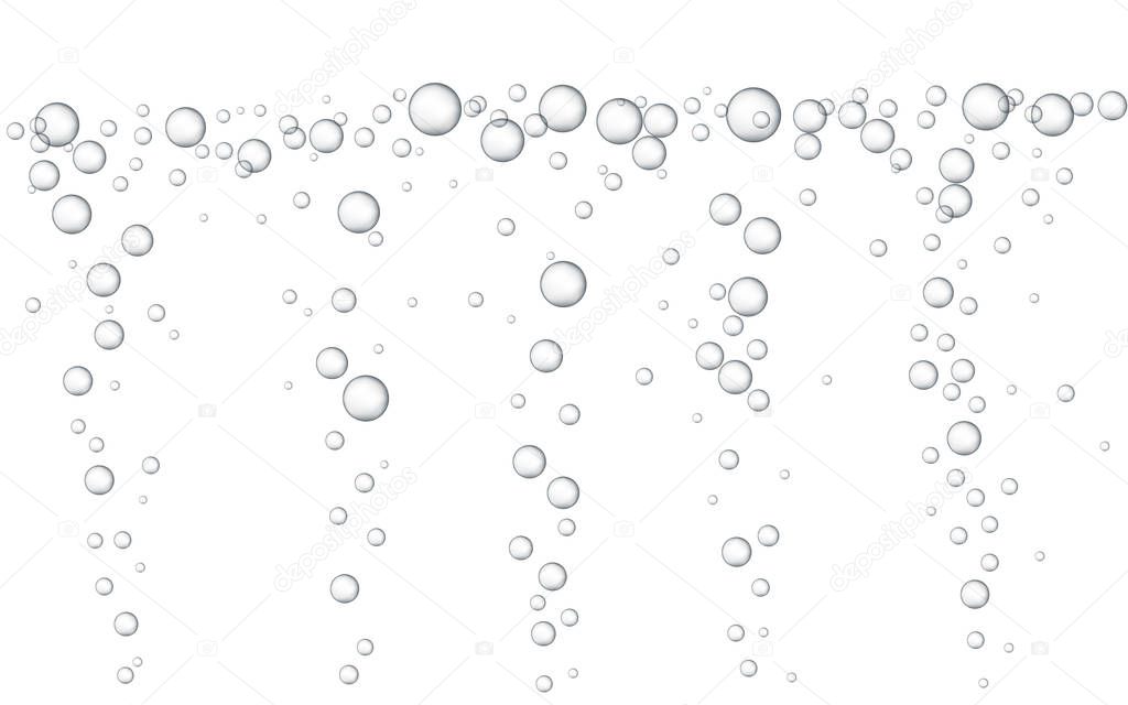 Water bubbles Vector illustration. Abstract Bubbles. White background with bubbles.