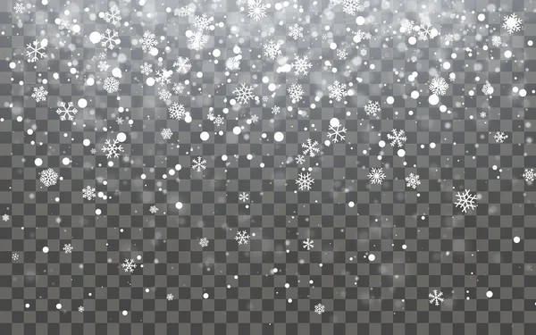 Nieve Navidad Copos Nieve Cayendo Sobre Fondo Oscuro Nevadas Ilustración — Archivo Imágenes Vectoriales