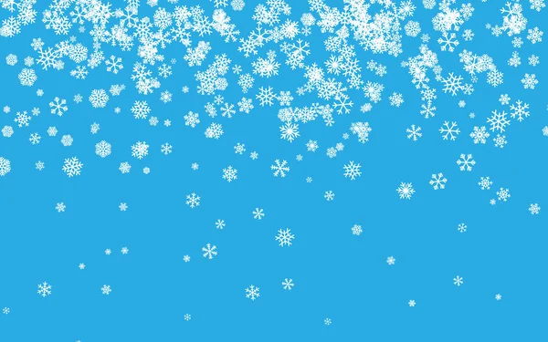 Neve Natal Queda Flocos Neve Fundo Azul Uma Queda Neve — Vetor de Stock
