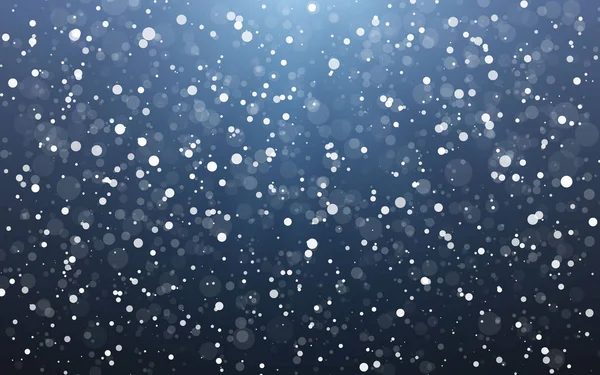 Śnieg Spadające Płatki Śniegu Niebieskim Tle Śnieg Ilustracja Wektora — Wektor stockowy
