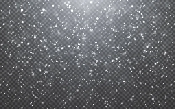 Julsnö Fallande Snöflingor Mörk Bakgrund Snöfall Vektorillustration — Stock vektor