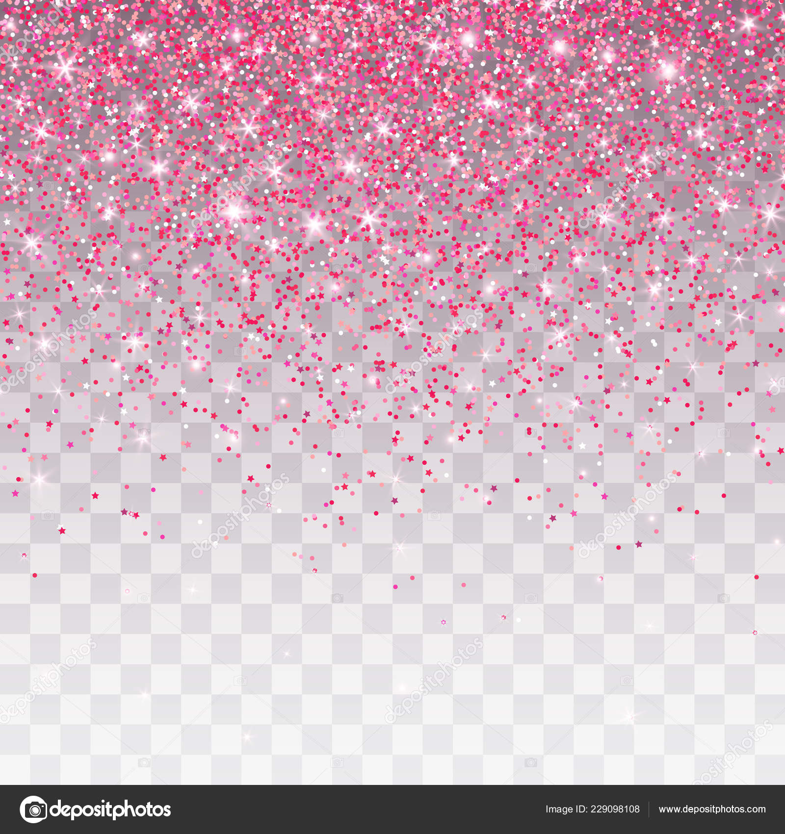 Pink glitter sparkle on a transparent background. Rose Gold Vibrant  background with twinkle lights. Vector illustration Stock Vector by  ©olehsvetiukha@gmail.com 252387694