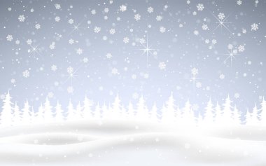 Kış geliyor. Yağan kar, köknar, kış ve yeni yıl tatilleri için kar taneleri ile Noel, karlı gece orman manzarası. Xmas kış arka plan.