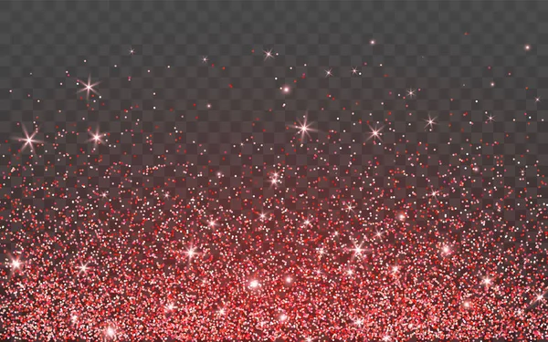 Paillettes Rouges Scintillent Sur Fond Transparent Fond Vibrant Avec Des — Image vectorielle