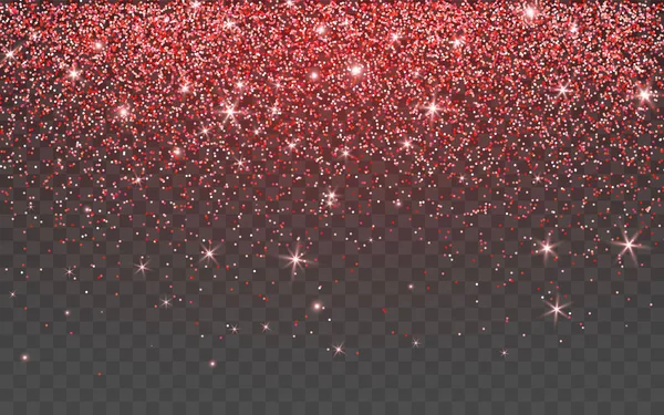 Paillettes Rouges Scintillent Sur Fond Transparent Fond Vibrant Avec Des — Image vectorielle