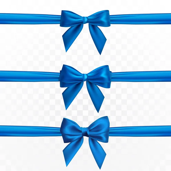 逼真的蓝色蝴蝶结元素装饰礼品 向量例证 — 图库矢量图片