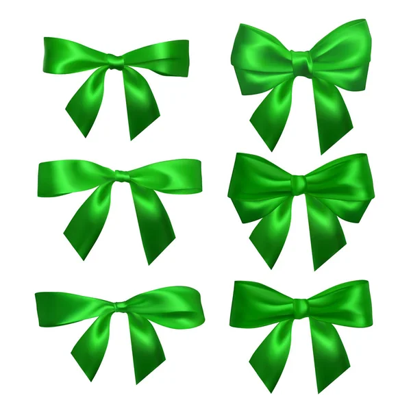 Arc Vert Réaliste Isolé Sur Blanc Élément Pour Les Cadeaux — Image vectorielle