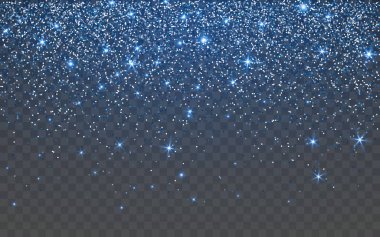 Saydam bir arka plan üzerinde mavi glitter pırıltı. Hareketli arka plan parlak ışıklar ile. Vektör çizim.