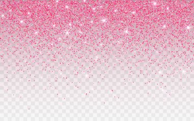 Saydam bir arka plan üzerinde pembe glitter pırıltı. Hareketli arka plan parlak ışıklar ile. Vektör çizim.