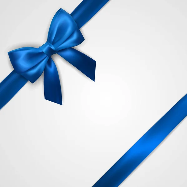 Arco Azul Realista Com Fitas Isoladas Branco Elemento Para Presentes — Vetor de Stock