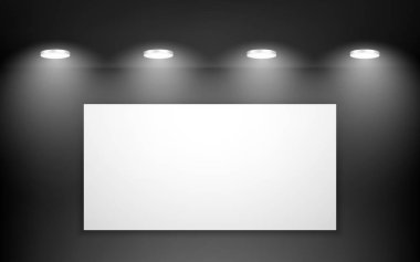 Boş siyah stüdyo oda iç. Temiz Atölyesi Fotoğraf veya sunum için. Vektör çizim