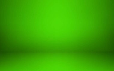 İçi boş yeşil stüdyo odası. Fotoğraf ya da sunum için temiz atölye çalışması. Vektör illüstrasyonu